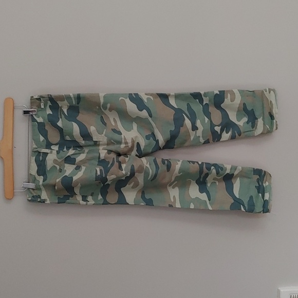 NWOT MOTHER The Shaker Linen Blend Chop Crop Camo Pant Size 27 - Picture 6 of 13